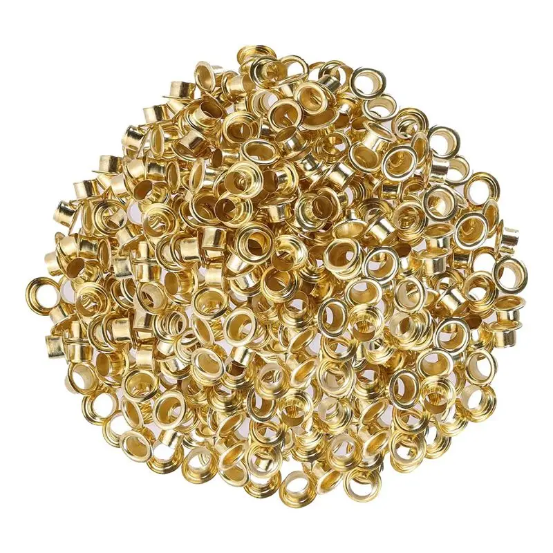 *ABKM Grommet Tool Kit Grommet & Washer Grommet Kit 500Pcs, 2 Grommets Kit, Suitable for Leather Bags Banner (Gold, 1/4inch)