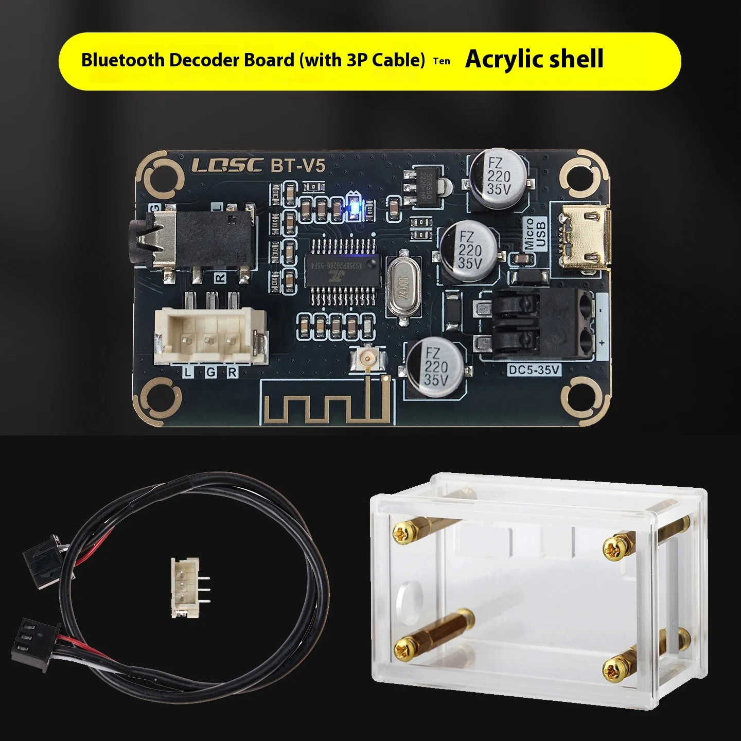 QCC3034 SUPPORTA IL modulo della scheda di ricezione audio APTX-HD QCC3034 SUPPORTA IL modulo della scheda di ricezione audio APTX-HD