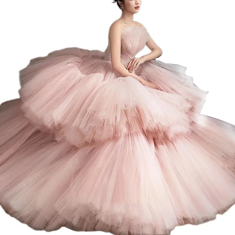 Vestidos De quinceañera sin mangas, exquisitos vestidos De baile, hasta el suelo, hinchados, color rosa, novedad De 2023