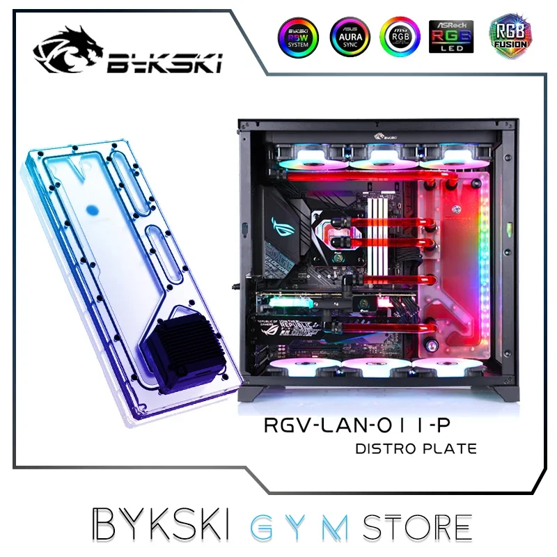 Bykski Distro Plate Water Cooling Kit For LIAN LI O11 Dynamic Case,Acrylic Rerservoir Pump CPU GPU Block,RGV-LAN-O11-P