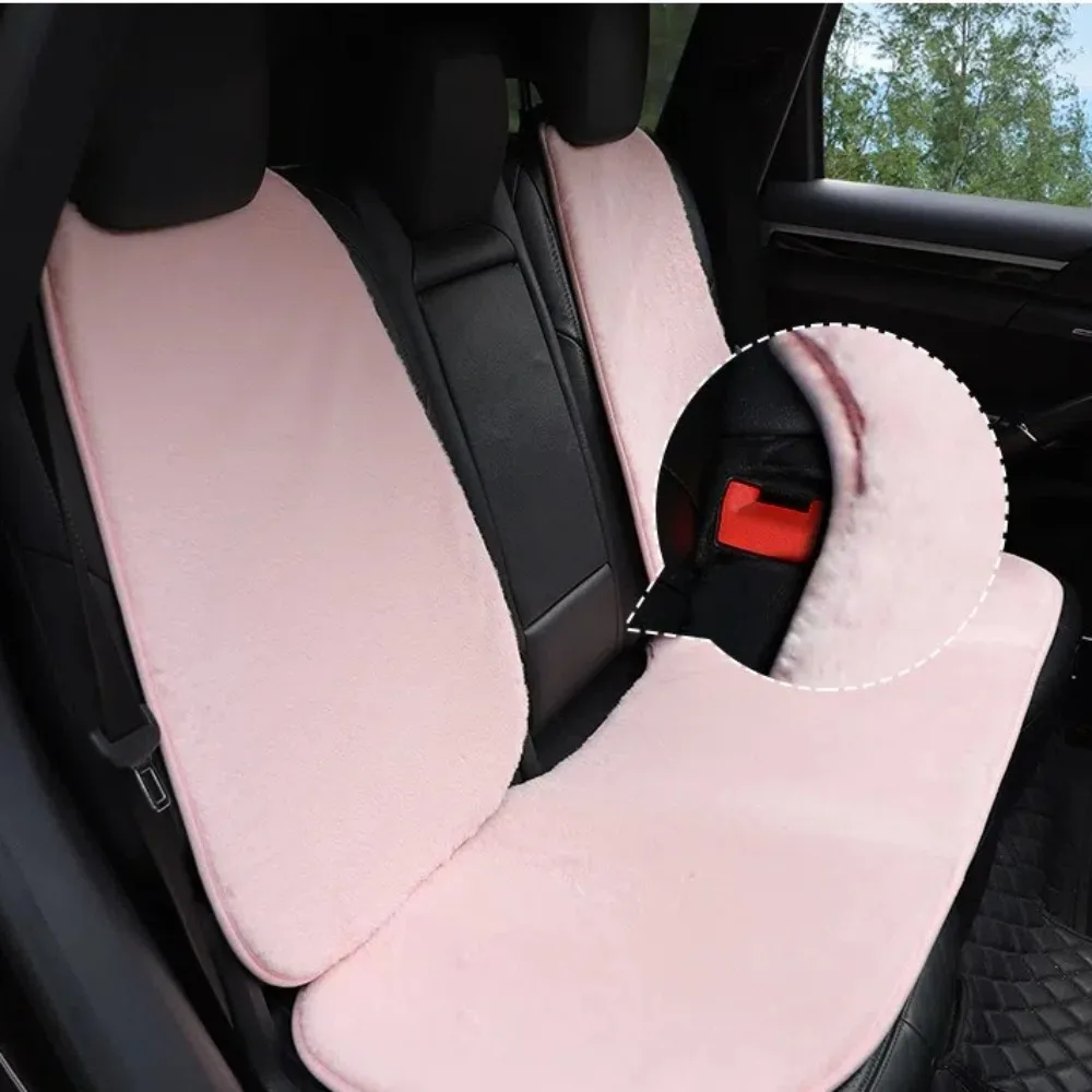 Fashion Anti-freeze Car Seat Cushion Short Plush Thickened Car Seat Cover Universal Dust Proof Car Warm Cushion Winter