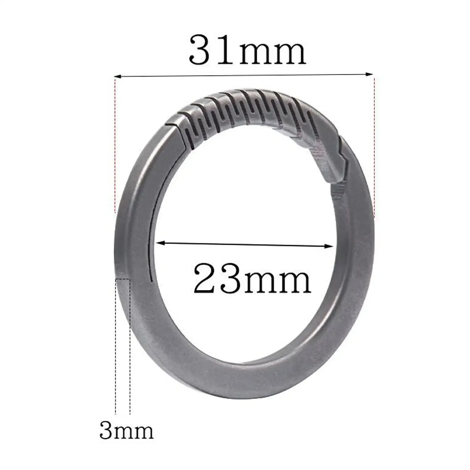 FEGVE Titanium Alloy Keychain Rings Car Key Rings Spring Snap Simple Release Carabiner Clip Easy Open Car Keyring for Handbag