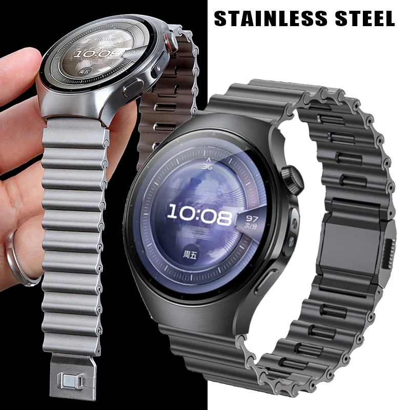 

Luxury Stainless Steel Strap For Huawei Watch GT6 Pro/Watch 5 46MM Metal Band For Huawei Watch 4 Pro/Watch Ultimate Business