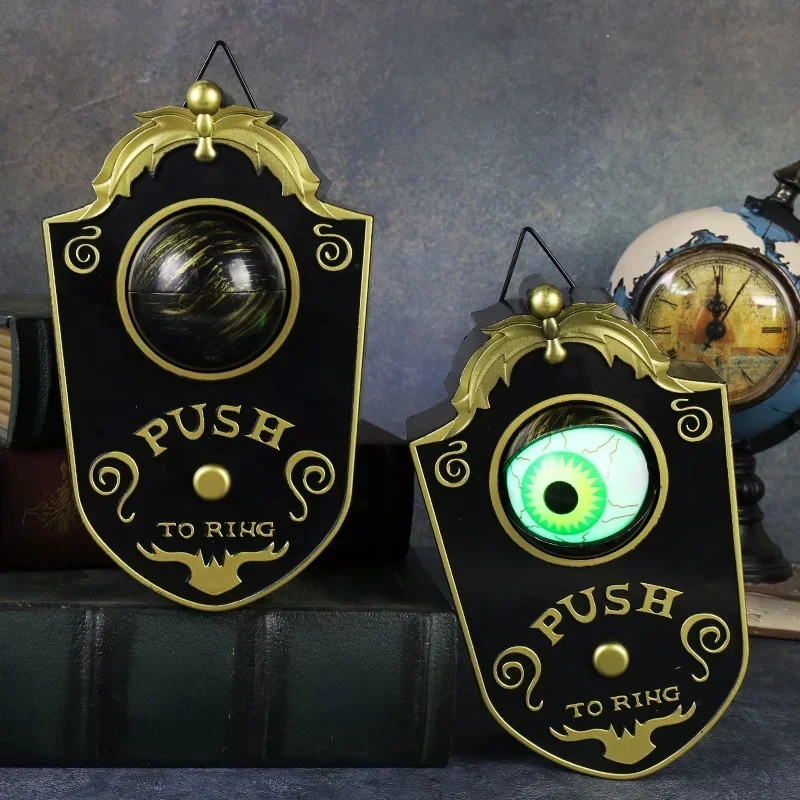 Luminous Hanging Doorbell Haunted Decoration Luminous Doorbell Horror Props Horror Eyes Doorbell with Sound and Light