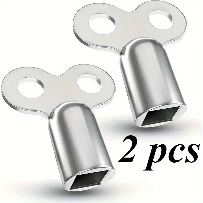 2-Pack Zinc Alloy Radiator Key with EU Standard Threads, for Bleeding Air from Radiators & Heating Systems