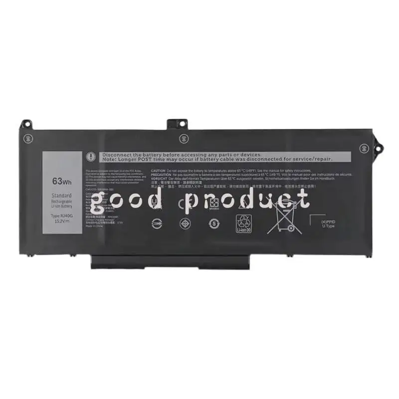 Batería para ordenador portátil 15,2 V 63Wh RJ40G para Dell Latitude 14 5420 Latitude 15 5520 Precision 15 3560 F3T9T / P137G P137G001 P104F