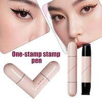 Left Right Stamp Eyeliner Pen Waterproof Triangle Tip Liquid Black Brown Eye Liner Extension Stamp Quick-drying Makeup Cosmetics