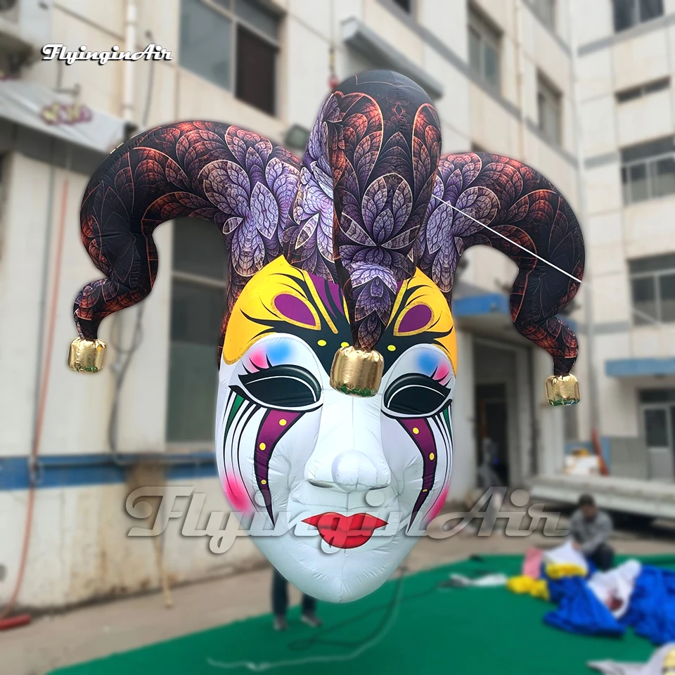 

Halloween Decorative Hanging Inflatable Medusa Head 2m/3m Lighting Airblown Clown Mask Replica Balloon For Party Event