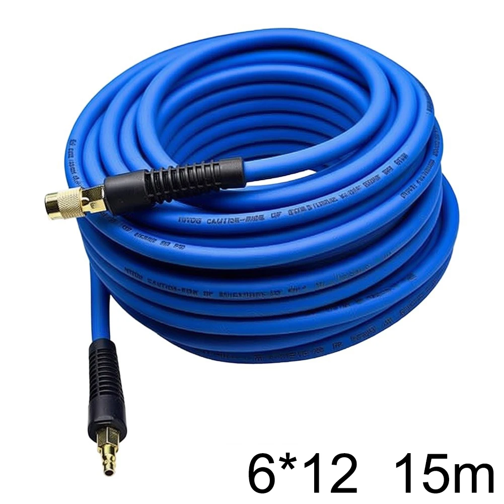 PVC High Pressure Air Hose 1/4 inch OD with Copper Fittings for Air Compressor Lines 7.5m or 15m Length Options