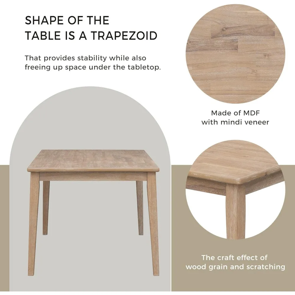 Kitchen Dining Table Set for 6 Classic and Traditional Style 6 Piece Dining Set Includes Dining Table 4 Upholstered Chairs