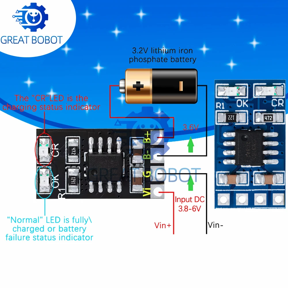 MPPT Solar Charge Controller 1A 3.2v 3.7V 18650 LiPo Li-ion Lithium Battery Charger Module SD05CRMA Solar Panel Battery Charging