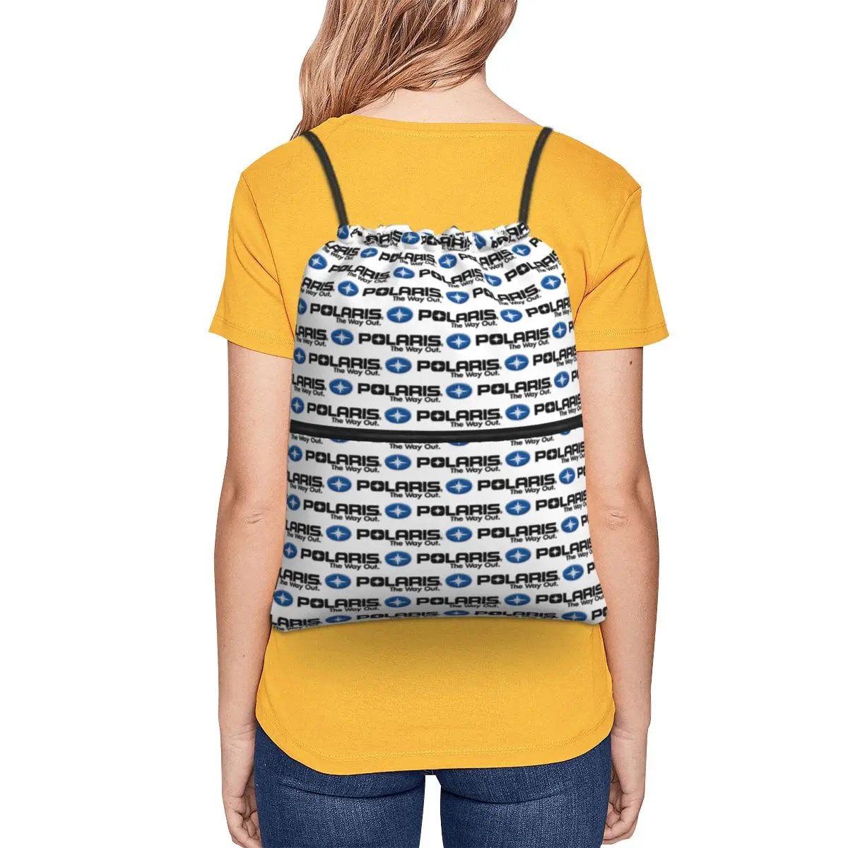Polaris Logo Backpacks Portable Drawstring Bundle Pocket Sports Bag Book Bags for Travel School