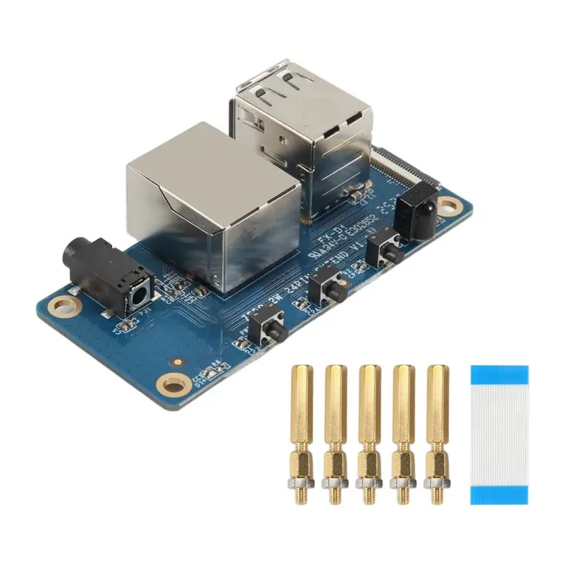 placa-de-expansao-a98z-para-orange-pi-zero-2-w-placa-de-interface-com-porta-de-rede-100m-usb-20-interface-de-Audio-e-video-analogica