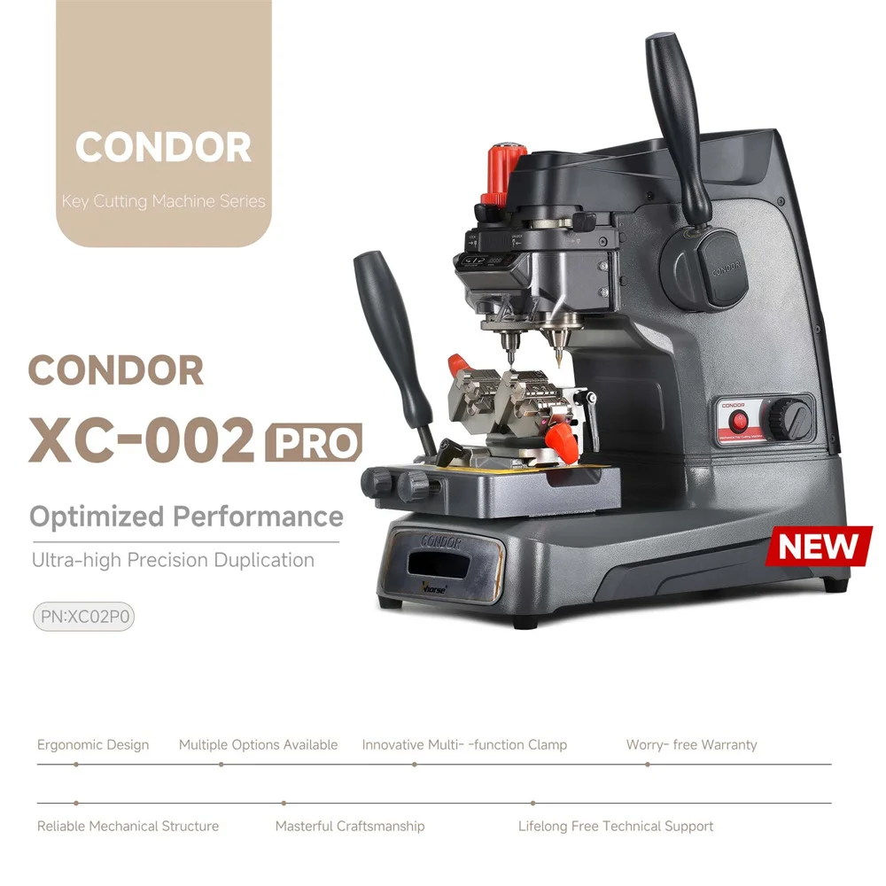 Original Xhorse Condor DOLPHIN XP007 XP 007 Cutter 3-in-1 Manually Key Cutting Machine for Laser, Dimple and Flat Keys