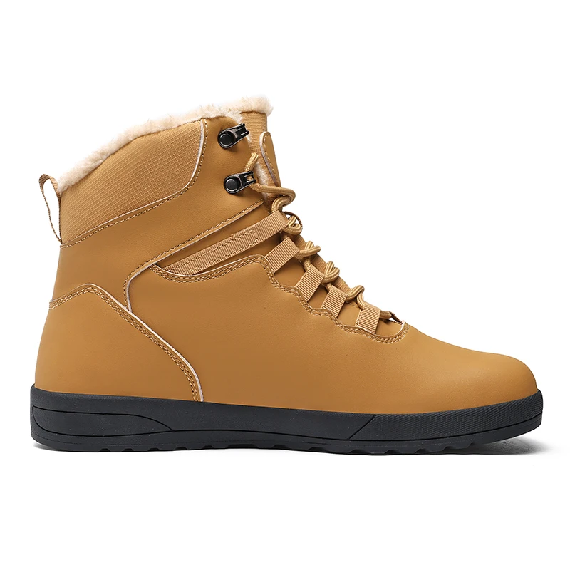 Wide Toe Box Plus Size 49 50 51 52 53 Men's Winter Snow Boots Warm Fleece Lined High Top Non‑Slip Ankle Boots