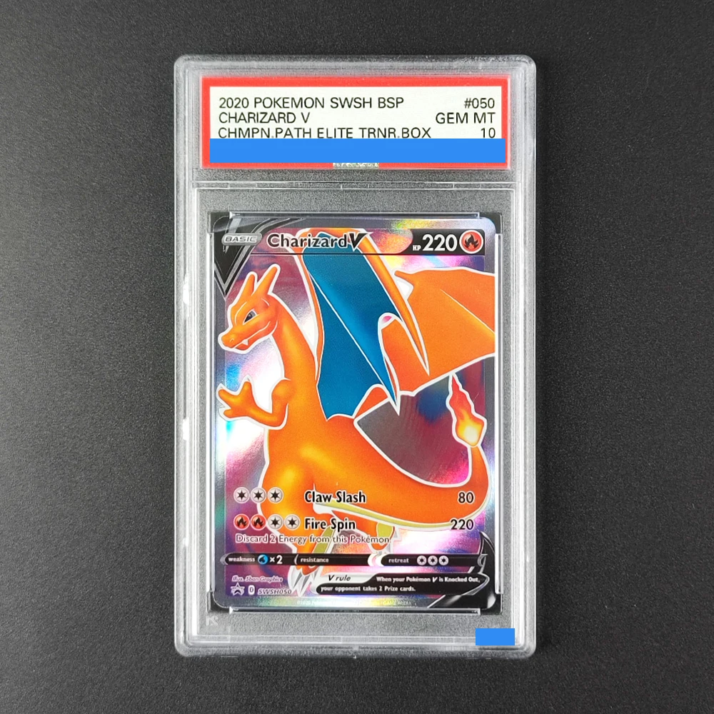 

Прокси-карта POKEMON SWSH BLACK STAR PROMO # Коллекционная игровая карта 050 CHARIZARD V SWSH050 с аутентификацией и оценкой 10