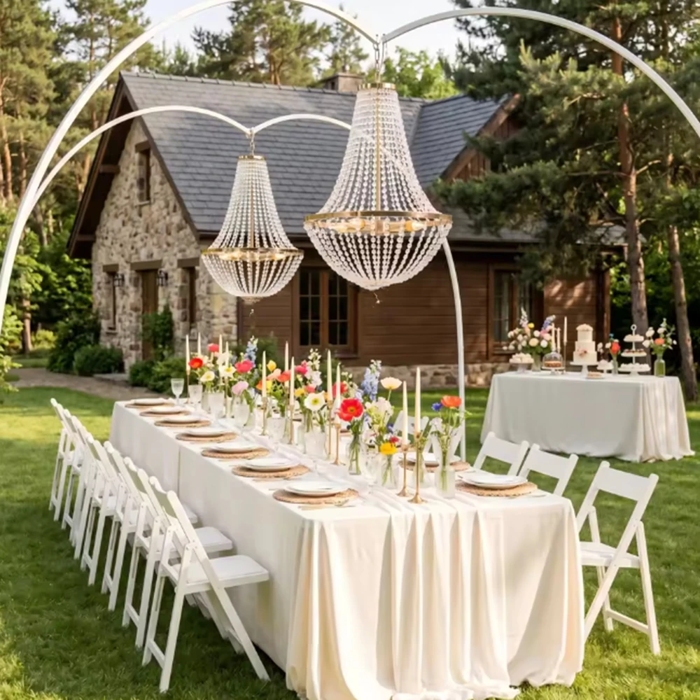 4-10pcs Luxury acrylic Crystal Copper LED Chandelier Light Vintage wedding hall Room Dining Room Romantic decor Luxury Pendant L