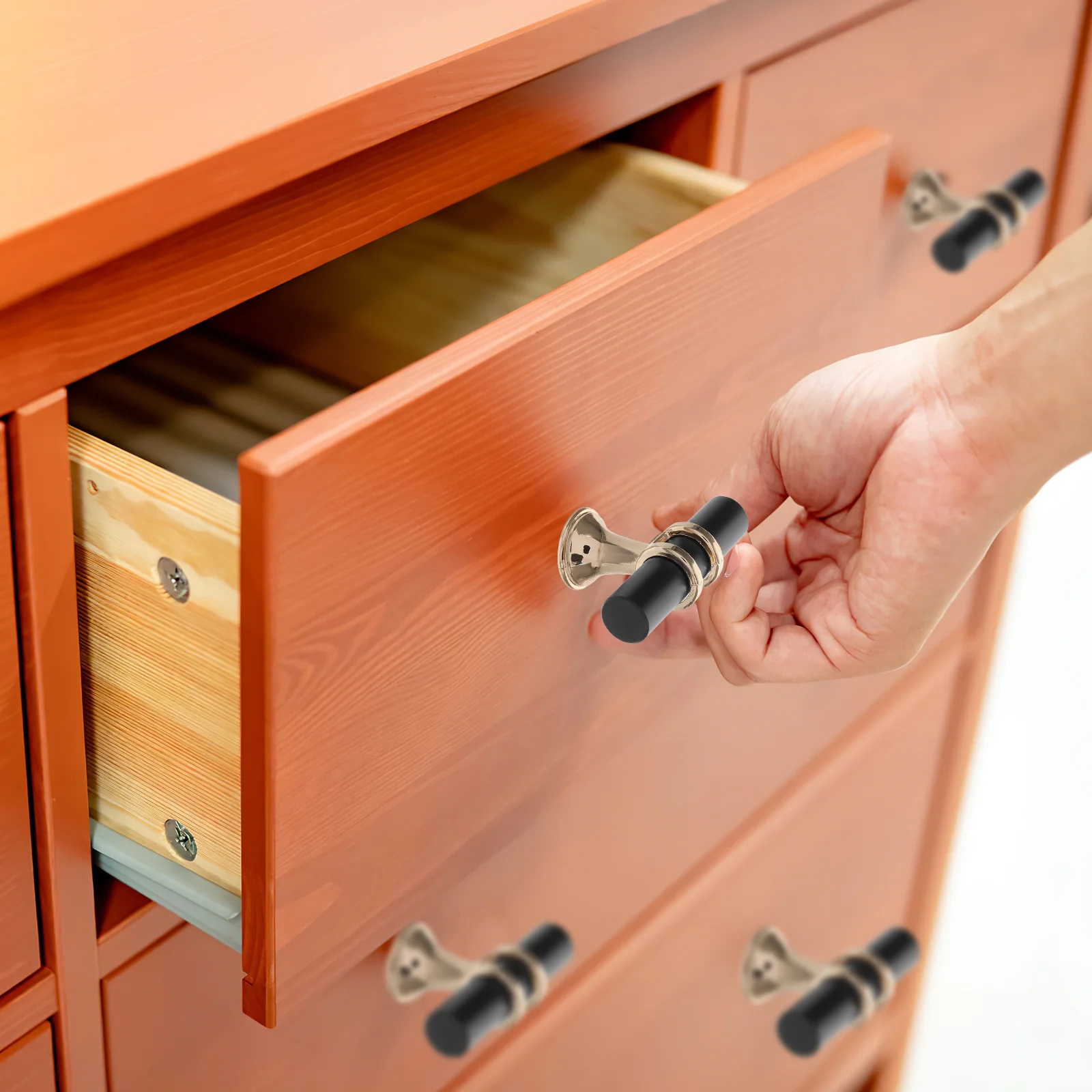 

10Pcs Cabinet Door Handles Zinc Alloy Black Drawer Pulls Decorative Knobs for Kitchen Bathroom Dresser Furniture Hardware