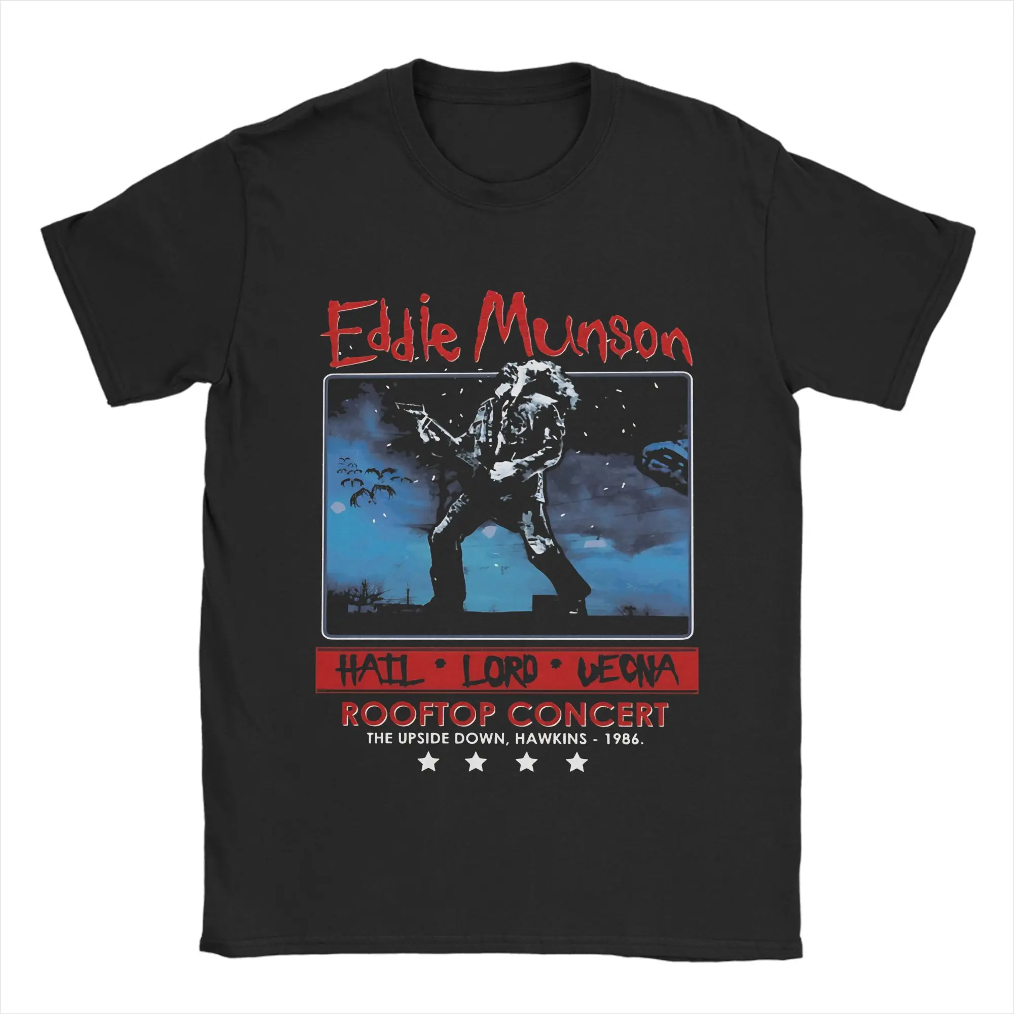 New Men's T-Shirts Eddie MunsonS Rooftop Concert Leisure Pure Cotton Tee Short Sleeve Steve T Shirt Round Collar Clothes 2026