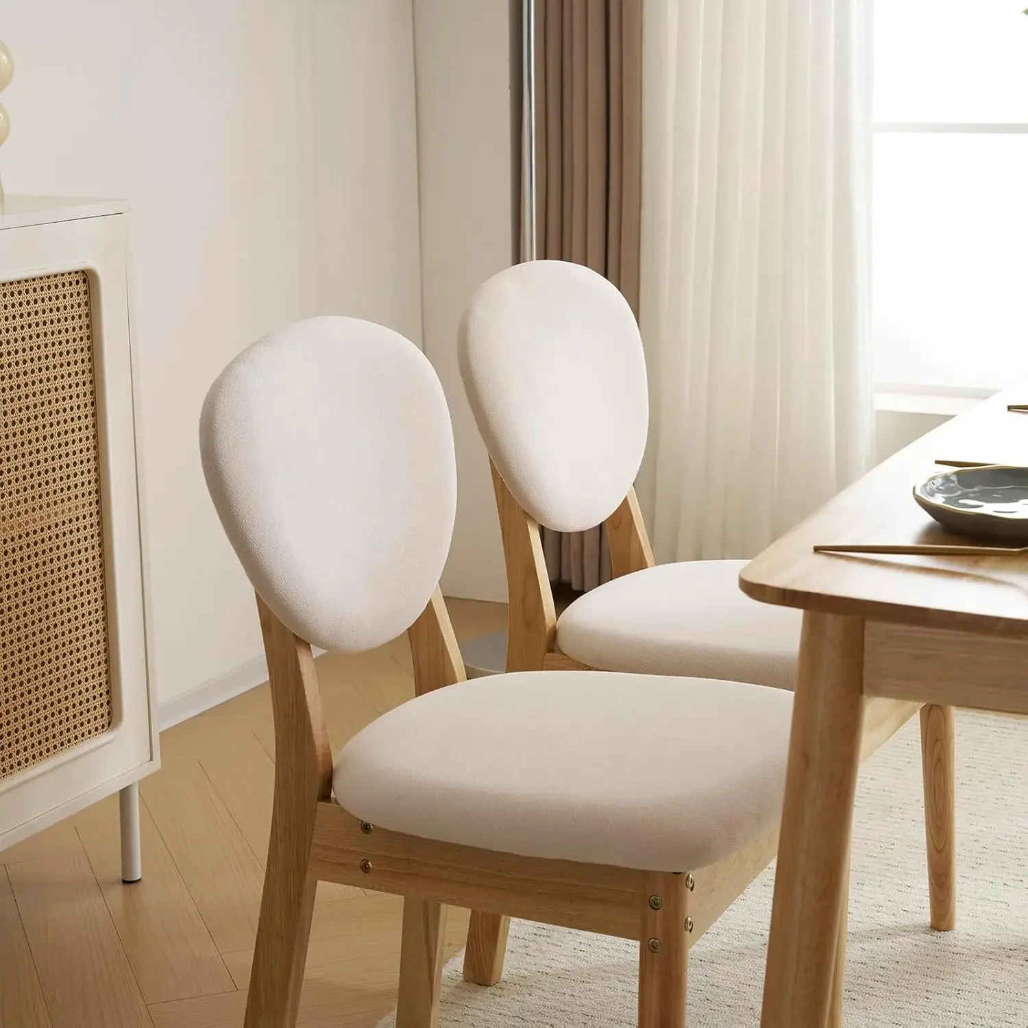 طقم طاولة طعام خشبية حديثة مكونة من 5 قطع لـ 4 أشخاص، طقم طاولة وكرسي حديث مدمج في منتصف القرن للمطبخ/الشقق الصغيرة #3