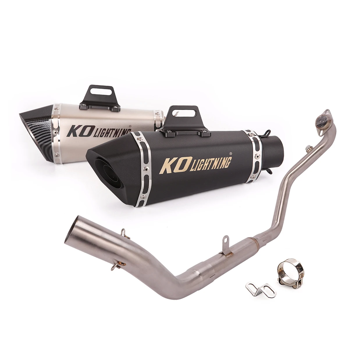 For CF-MOTO NK250 NK250SR NK300 NK300SR Motorcycle Full Exhaust System Header Link Pipe Muffler Vent Tips Slip On DB Killer