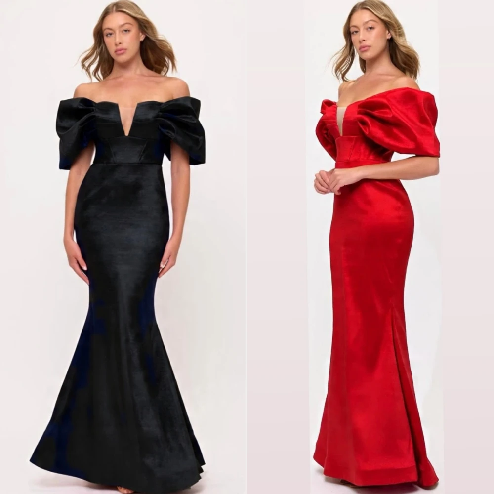 تخصيص حورية البحر قارب الرقبة أنيقة أزياء رسمية مساء اللباس مزاجه المشاهير أثواب رسمية عالية الجودة حزب اللباس