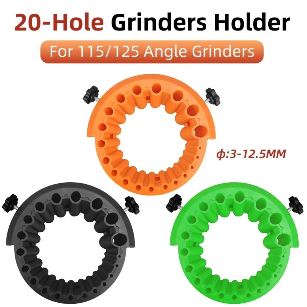 Anti-Stripping Angle Grinder Drill Bit Sharpener 2-13mm 20 Holes with Metal Thread Inserts Fit 115/125 Grinders Renew Old Bits