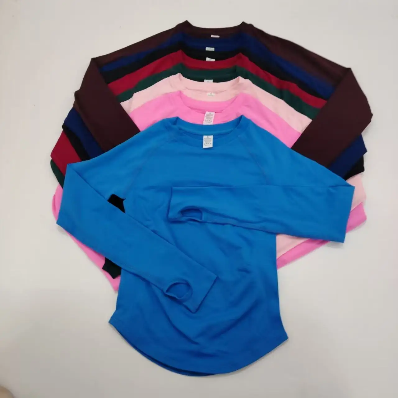 Denyf Yoga Shirt Women's Long Sleeve Fitness Running Fitness Wear Dry Wear Breathable High Elastic Sports Top