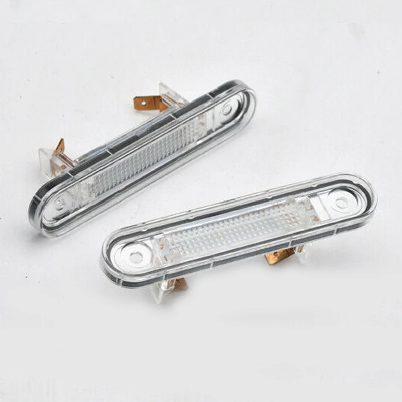 ไฟป้ายทะเบียนรถ LED 1คู่สำหรับ Mercedes-Benz W124 W202 W201ไฟป้ายทะเบียนรถยนต์ไฟป้ายทะเบียนรถ