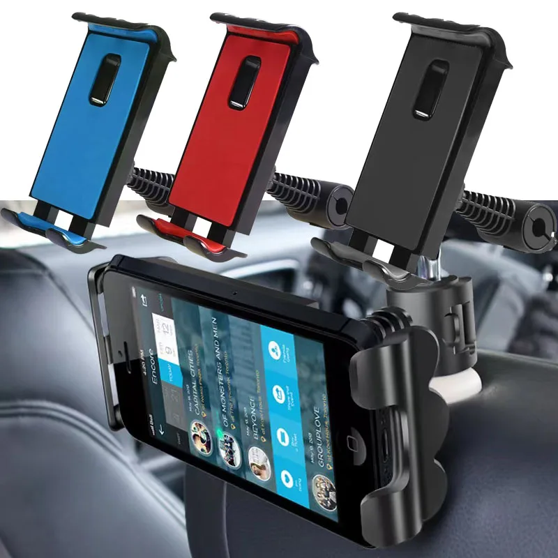 

Car Tablet Phone Holder Seat Back Adjustable IPad Stand Car Ipad Holder universal 360 Rotation Mobile Phone Mount Holder red