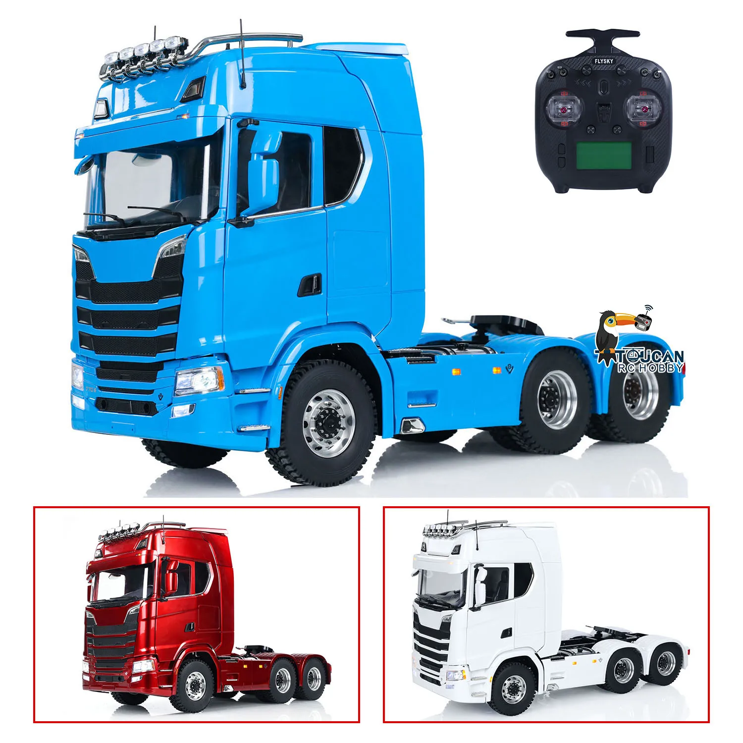 770S RC Tractor Truck Trailer 6x6 Tamiyaya 1/14 RC Truck with Openable Doors Light Sound Set Remote Control Dump Car Model Toy