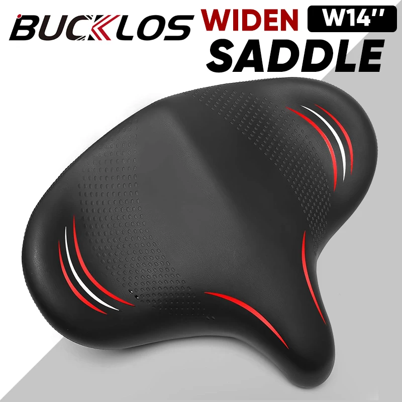 BUCKLOS Long Distance Riding Saddle Oversized Widen Thickn Bicycle Seat Ergonomic Comfortable Soft Bike Seat Saddle Cycling Part