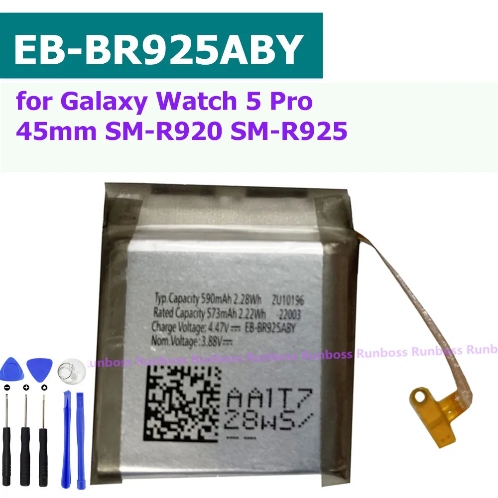 590mAh EB-BR925ABY New Replacement Smart Watch Battery for Samsung Galaxy Watch 5 Pro 45mm SM-R920 SM-R925