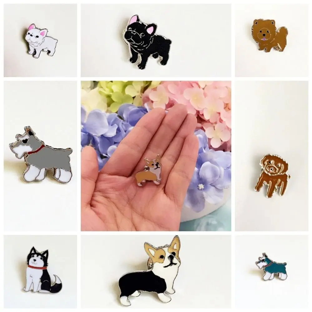 Decorazione zainetto Cartoon Dog Spilla per cani da compagnia Animale Husky Cane Animale Spille smaltate Divertente Bulldog Cartoon Distintivo in metallo Spilla per camicia