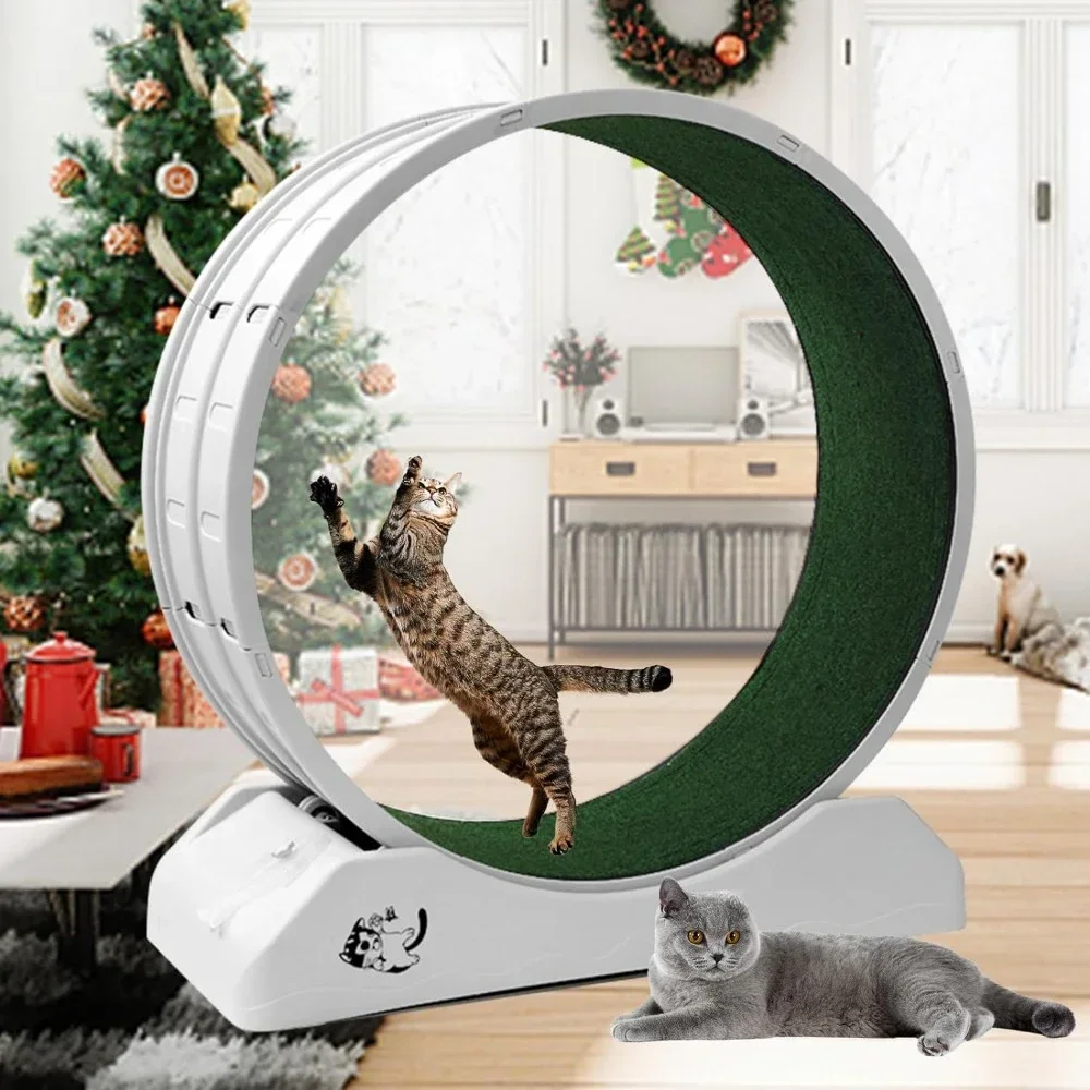 Cat Treadmill Wheel Exerciser for Kitty’s Longer Life Interesting Products Cat Running Wheel With Carpeted Runway Cats Toys Pet