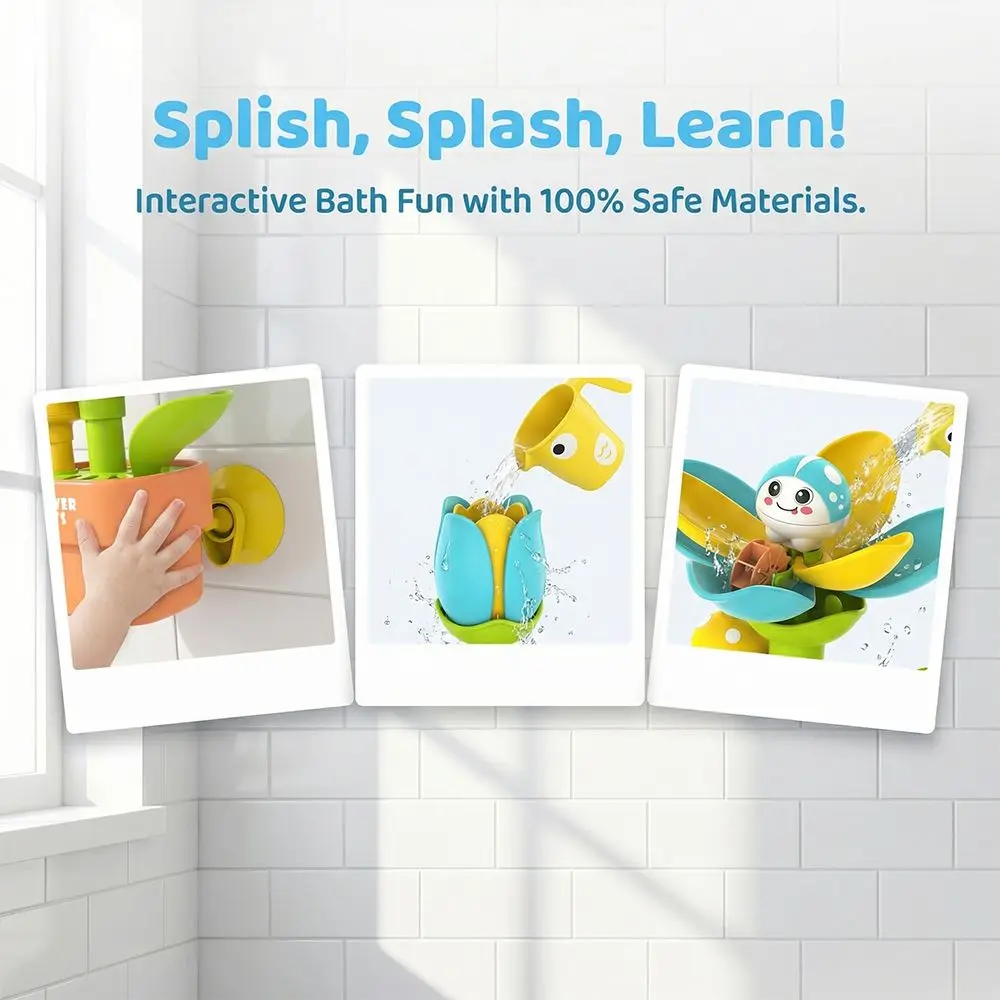 Plastic Bath Toy Set Tub Attachment With Strong Suction Cup Interactive Bath Toys With Watering Cup Tub Toys For Bath Time