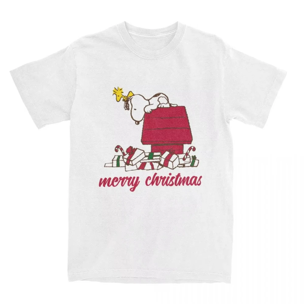 

MINISO Peanuts Comic Snoopy Woodstock Men Women Printed T Shirt Funny Christmas Accessories Novelty Tees T-Shirts Cotton Clothes