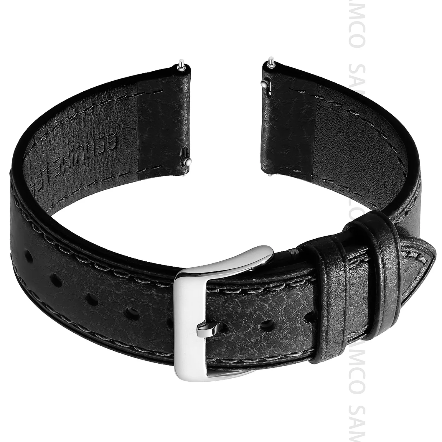 Premium Echtleder-Uhrenarmband Natürlich Pflanzlich Gegerbtes Nappaleder 12/14/16/18/19/20/21/22/24mm Schnellwechsel-Uhrenband – Detail 14