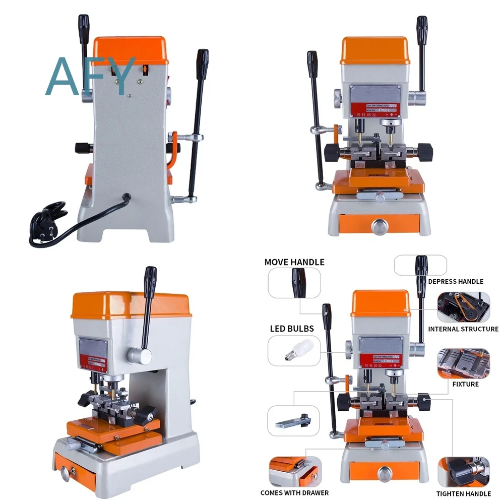 388WL Key Duplication Machine for Vertical Key Cutting Milling Slotting Fine Tuning Multi Function All Copper Motor for Key