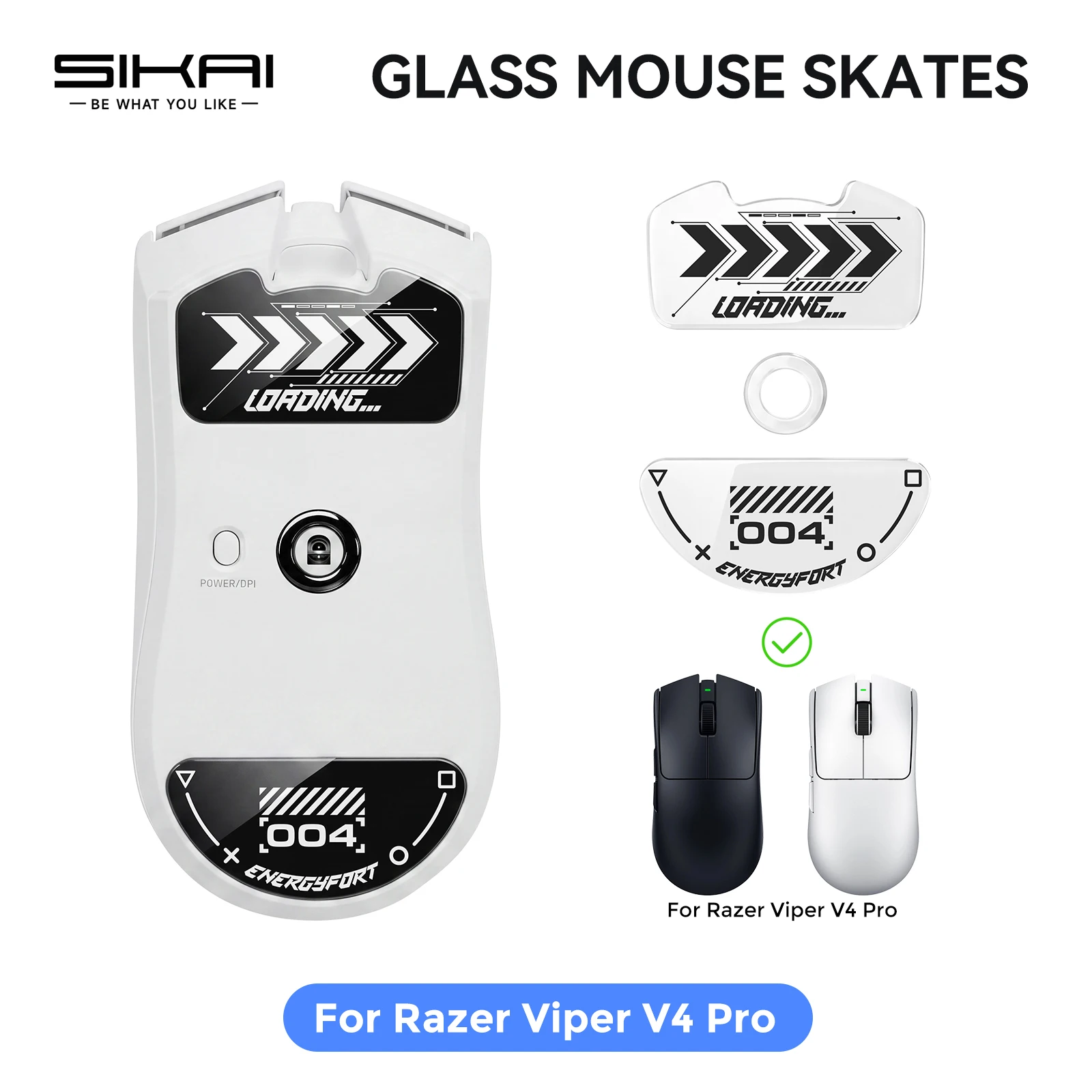 Glass Mouse Skates Consistent Controllable Glide Polished Round Edge Super Balanced Gaming Mouse Feet for Razer Viper V4 Pro