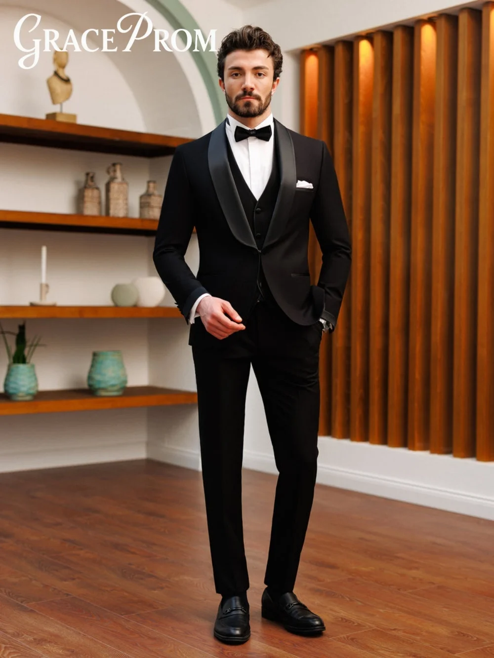 طقم بدلة رجالية كلاسيكية بلون سادة لبدلة الزفاف الفاخرة: سترة وسروال أنيق بصدر واحد لرجال الأعمال الأنيقين