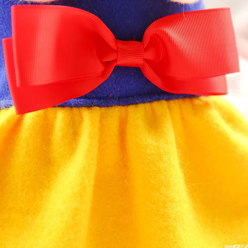 1PC Pet Clothes Cat Autumn and Winter Thickened Doll Collar Red Yellow Blue Princess Dress Suitable for Small and Medium Dogs