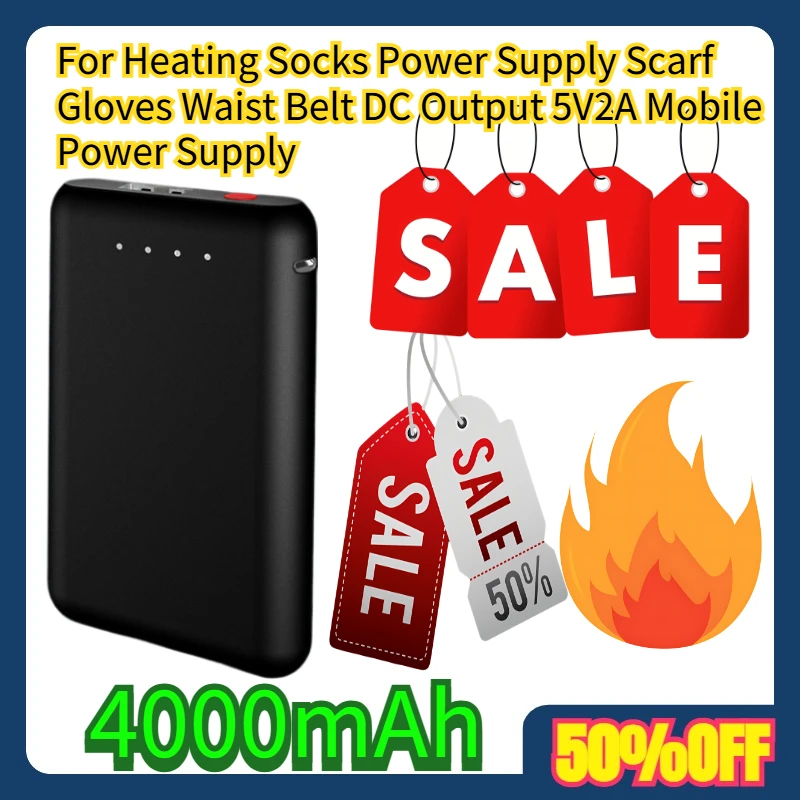 

For Heating Socks Power Supply Scarf Gloves Waist Belt DC Output 5V2A Mobile Power Supply 4000mAh