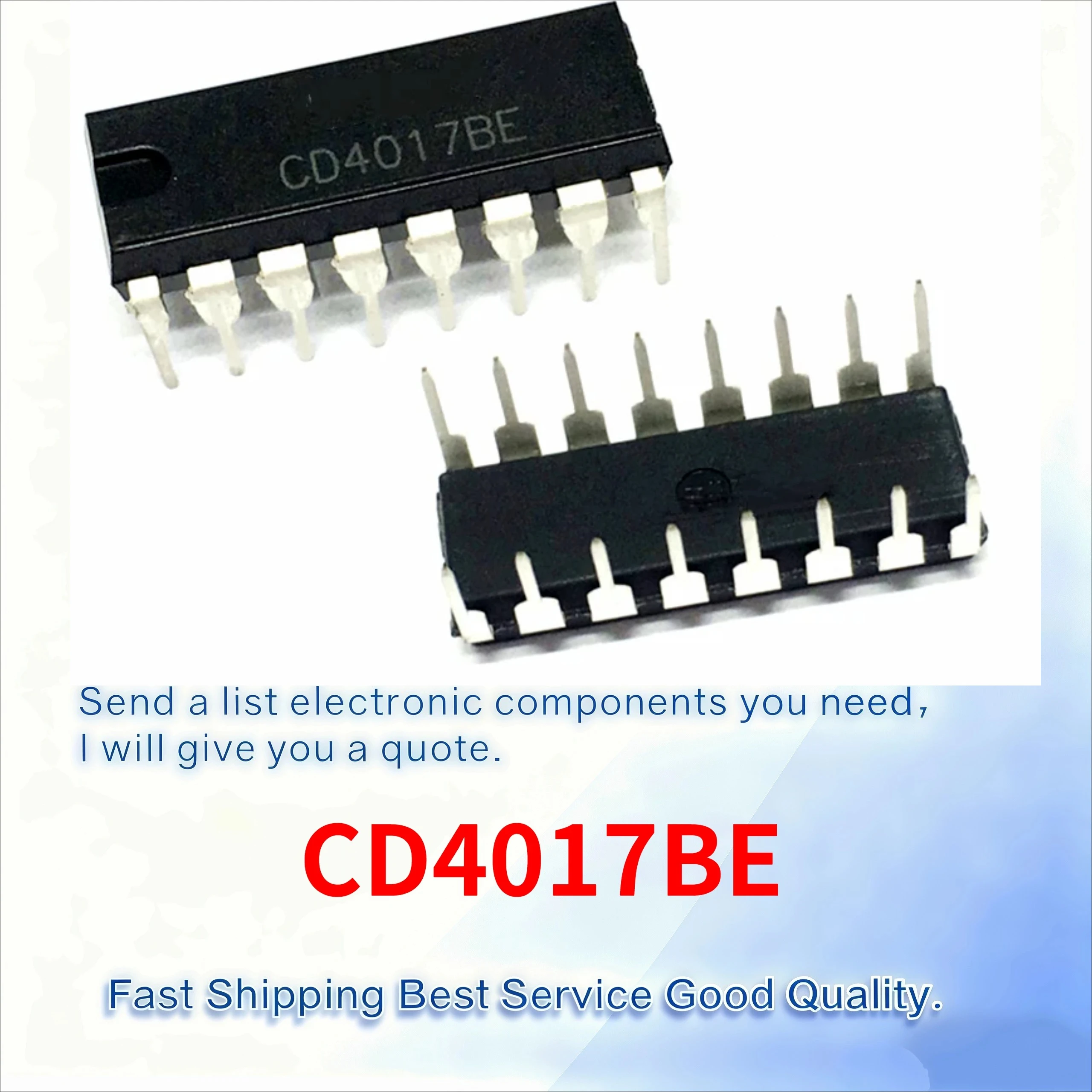 10Pcs/Lot Brand new and original    CD4017 CD4017B CD4017BE 4017 DIP-16 DECADE COUNTER DIVIDER IC Chip  Best quality