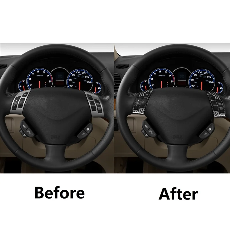 لهوندا أكورا TSX 2004-2008 ألياف الكربون عجلة توجيه سيارة زر ملصقات الكسوة الداخلية استبدال أجزاء الملحقات #6