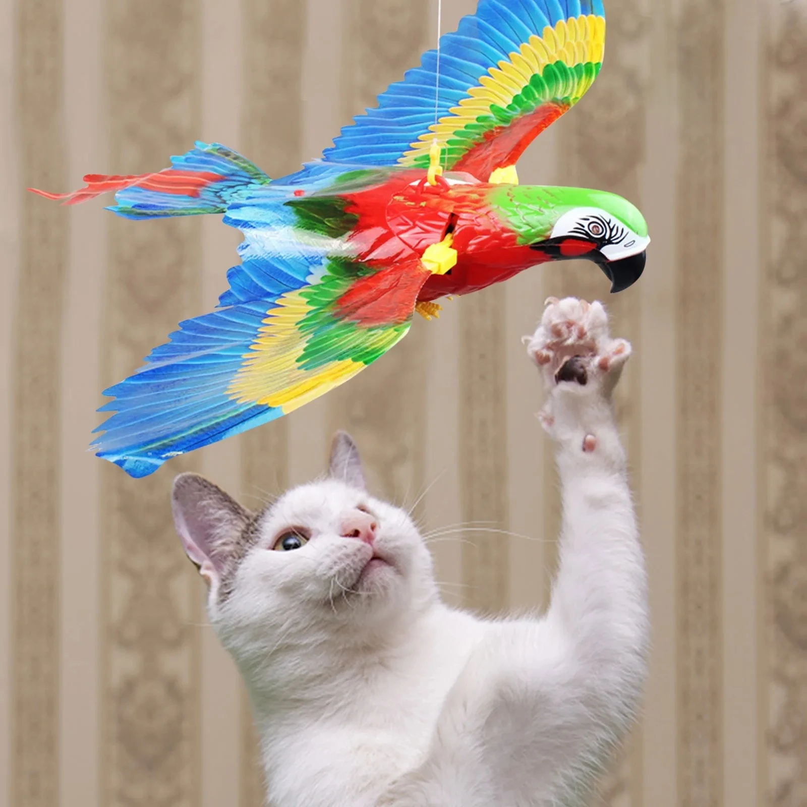 Electric Flying Bird Cat Toy Bird Simulation Interactive Hanging Parrot Eagle Flying Toy For Cats Relieve Boredom Teasing Toys