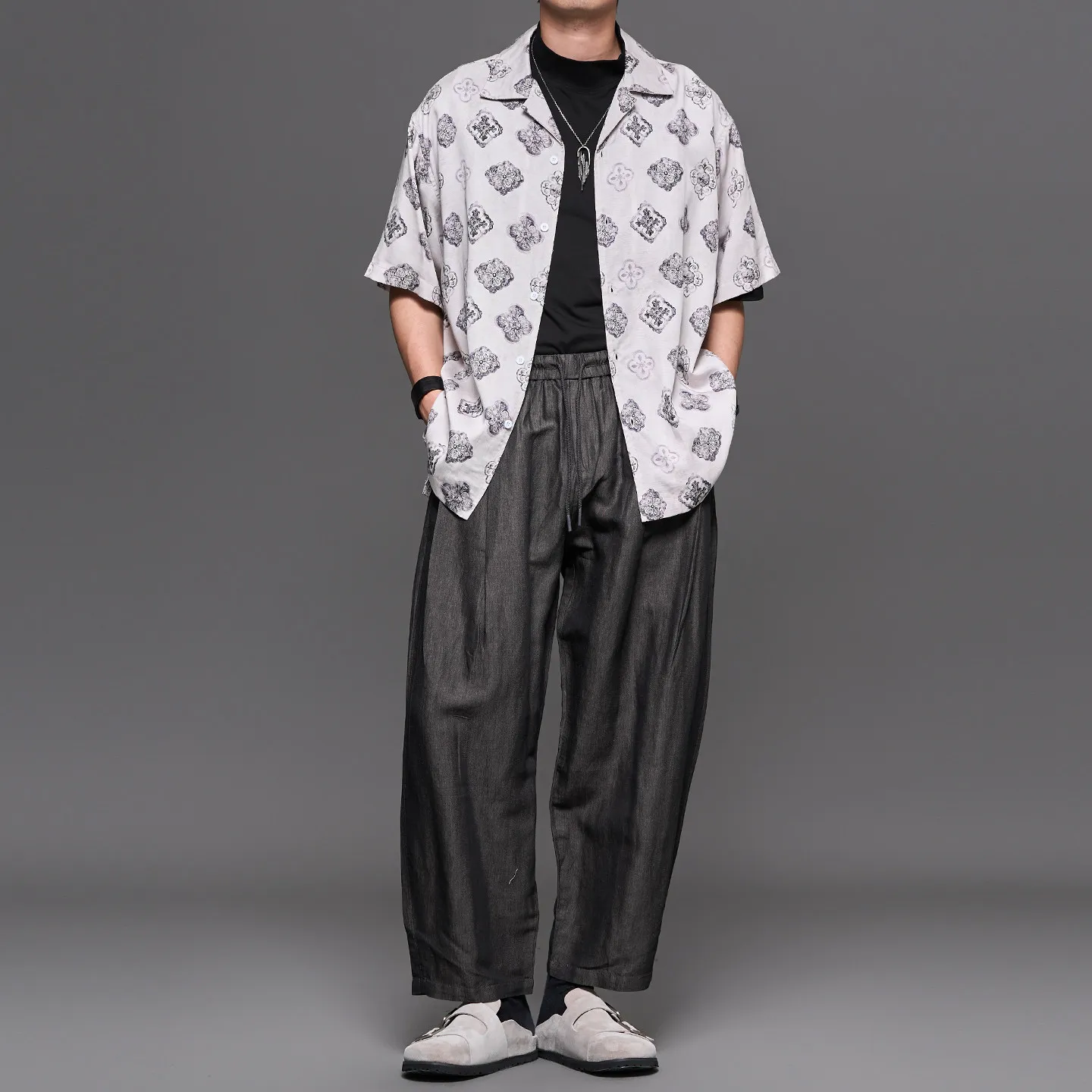 High Quality 2026 Summer Linen Vintage Old Money Style Wide Leg Straight Loose Casual Men's Japanese Style Trousers