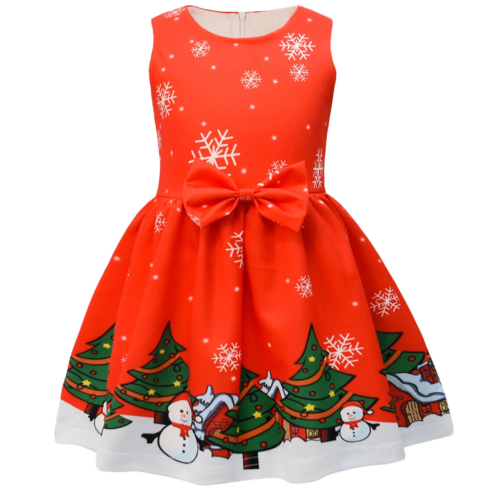 1-7 Years Kids Girls Christmas Dress Fancy Dresss Up Santa Snowman Christmas Dresses Festival Holiday Party Dress For Girls