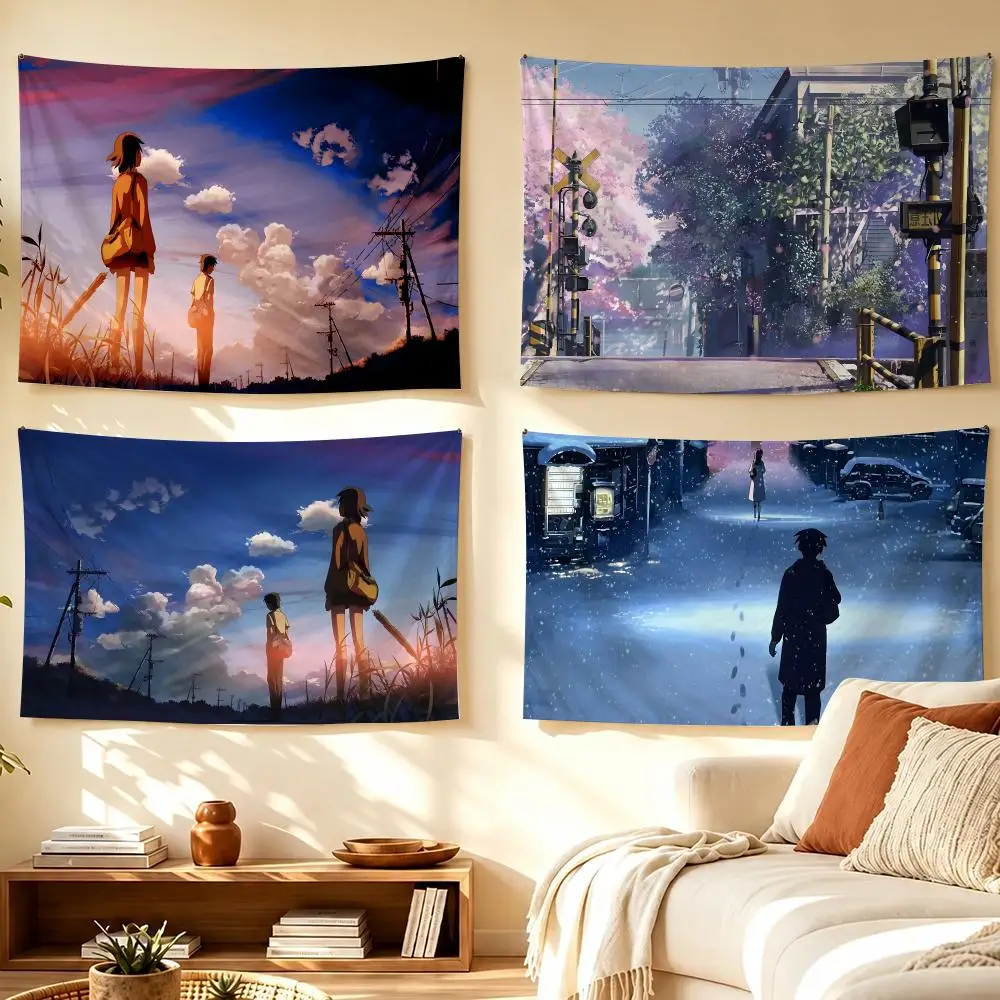 Centimeters Per Second Tapestry Banner For College Dorm Bedroom Outdoor Living Room Wall Art Decor Party