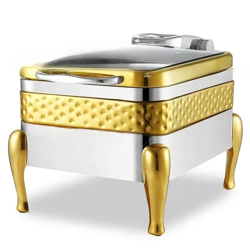Hotel Equipment Cheffing Dish Stainless Steel Buffet Hydraulic Gold Chafing Dishes for Catering